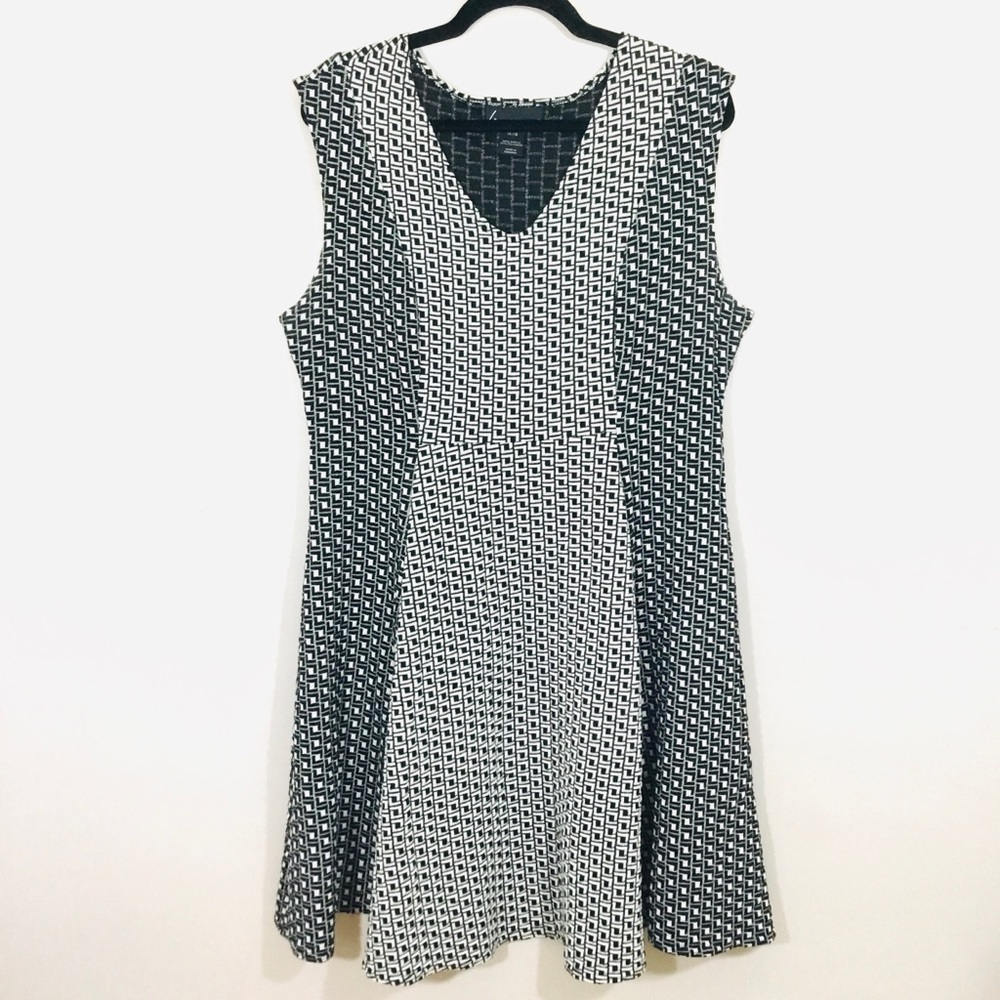 LANE BRYANT Fit & Flare Geometric Dress